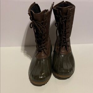 Madden Girl Brown and Olive Lace Up Boots